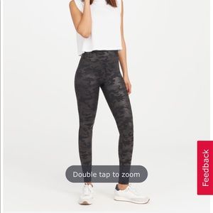 SPANX Faux Leather Camo Legging - Black